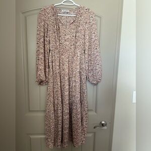 Pink Floral Long Sleeve Sundress